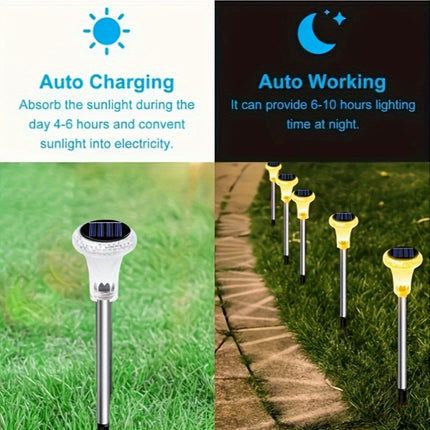 6pcs Solar Lights Outdoor, LED Solar Garden Lights, Outdoor Solar Lights, Photography Studio Lighting Decorative Props Lights, Shooting Background Lights, Courtyard, Patio, Landscape, Flower Pot, Pathway Decoration, Intellige