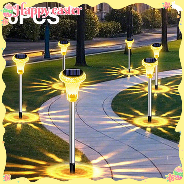 6pcs Solar Lights Outdoor, LED Solar Garden Lights, Outdoor Solar Lights, Photography Studio Lighting Decorative Props Lights, Shooting Background Lights, Courtyard, Patio, Landscape, Flower Pot, Pathway Decoration, Intellige