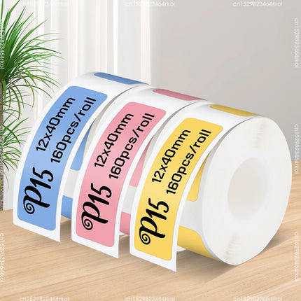 P15 Label Printer Portable Mini Thermal Printer Without Ink Bluetooth Wireless Labeling Machine DIY Barcode Sticker ot 3PK Label