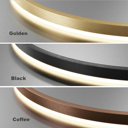 Moderner LED-Decken-Kronleuchter mit gebürsteten Ringen