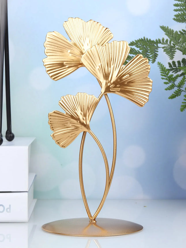 1pc Gold Ginkgo Leaf Iron Crafts Decoration Modern Creative Living Room TV Cabinet Wine Cabinet Xuan Guan Home Decoration