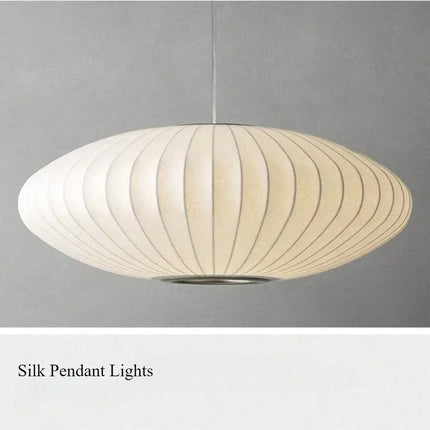 Luxuriöse Pendelleuchte aus Seidenstoff – Für Ess- und Wohnzimmer