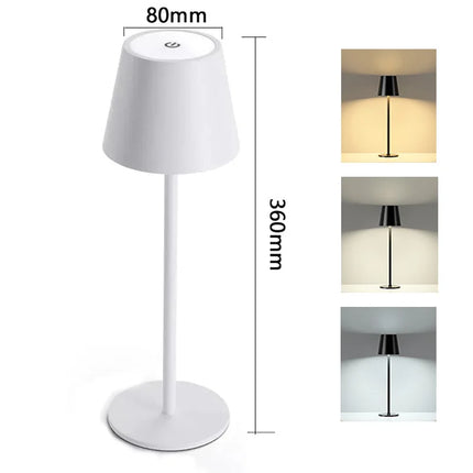 Kabellose Tischlampe mit Touch-Sensor – Wiederaufladbare LED-Nachtlicht für Schreibtisch, Lesen, Hotel, Bar, Restaurant, Schlafzimmer-Dekor