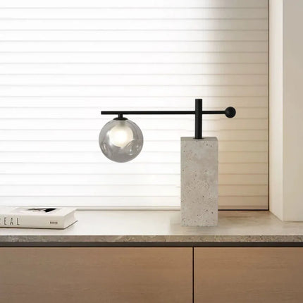 Moderne Steintischlampe – Klarglas & G9-Leuchtmittel