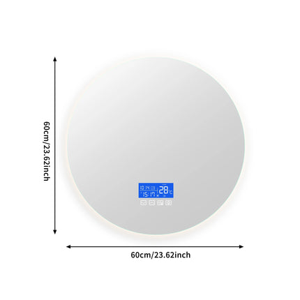 Runder LED-Badezimmerspiegel mit Anti-Beschlag & Temperaturanzeige