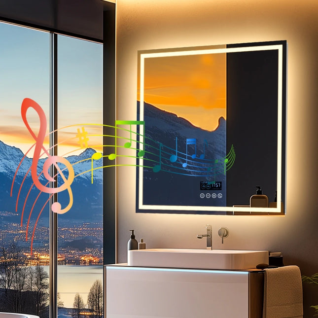 LED-Badezimmerspiegel 80 cm mit Bluetooth & Anti-Beschlag