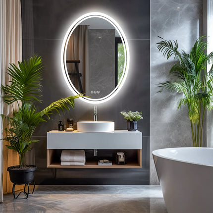Ovaler LED-Badezimmerspiegel – Anti-Beschlag & Dimmbar