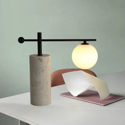 Moderne Steintischlampe – Klarglas & G9-Leuchtmittel