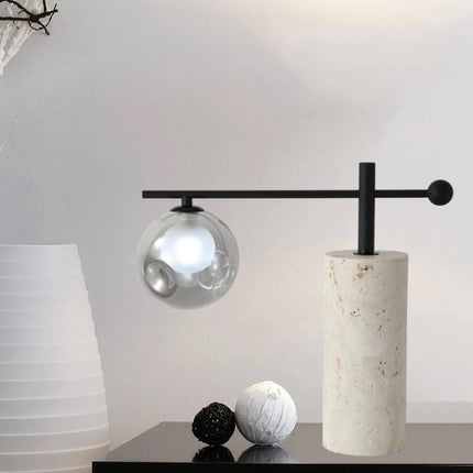 Moderne Steintischlampe – Klarglas & G9-Leuchtmittel