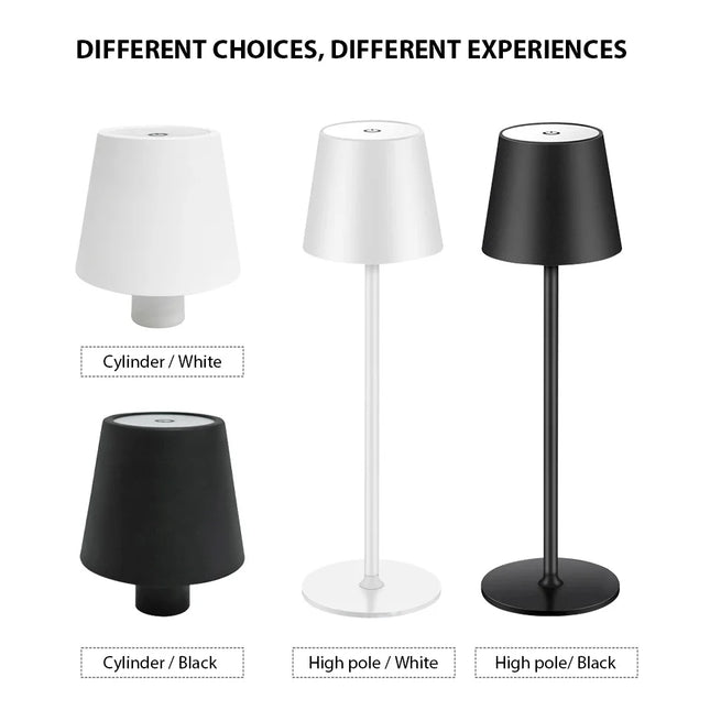 Kabellose Tischlampe mit Touch-Sensor – Wiederaufladbare LED-Nachtlicht für Schreibtisch, Lesen, Hotel, Bar, Restaurant, Schlafzimmer-Dekor