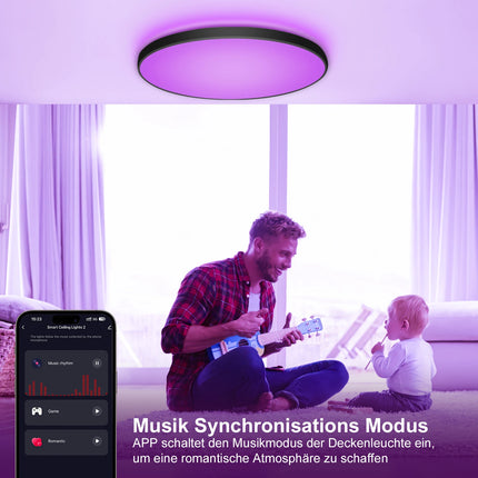 Oeegoo Smarte RGB-Deckenleuchte – 24W, App + Fernbedienung“