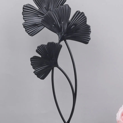 1pc Gold Ginkgo Leaf Iron Crafts Decoration Modern Creative Living Room TV Cabinet Wine Cabinet Xuan Guan Home Decoration