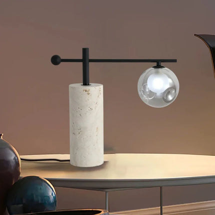 Moderne Steintischlampe – Klarglas & G9-Leuchtmittel