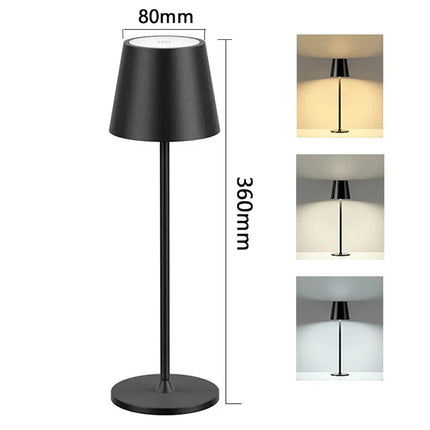 Kabellose Tischlampe mit Touch-Sensor – Wiederaufladbare LED-Nachtlicht für Schreibtisch, Lesen, Hotel, Bar, Restaurant, Schlafzimmer-Dekor