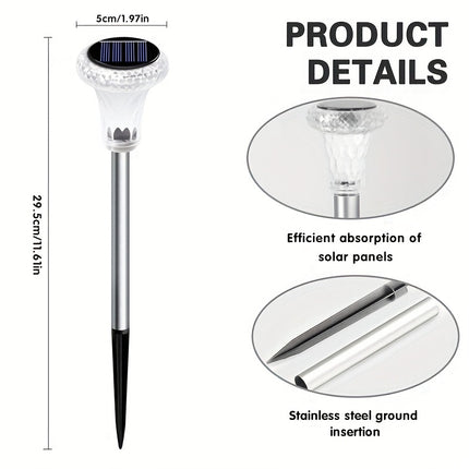 6pcs Solar Lights Outdoor, LED Solar Garden Lights, Outdoor Solar Lights, Photography Studio Lighting Decorative Props Lights, Shooting Background Lights, Courtyard, Patio, Landscape, Flower Pot, Pathway Decoration, Intellige